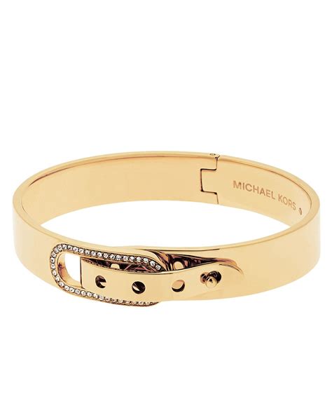 michael kors gold plated buckle bangle|Michael Kors bracelets on clearance.